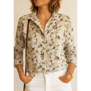 Croft & Barrow Size XL Tropical Toucan Cotton Print Button-Up Women Shirt